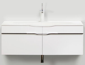 Изображение товара Тумба с раковиной Eqloo Vito 90 см, подвесная, белая, Россия