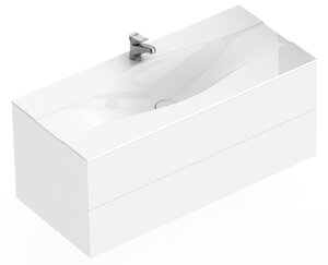 Изображение товара Тумба c раковиной Eqloo Miro 100 см, подвесная, белый