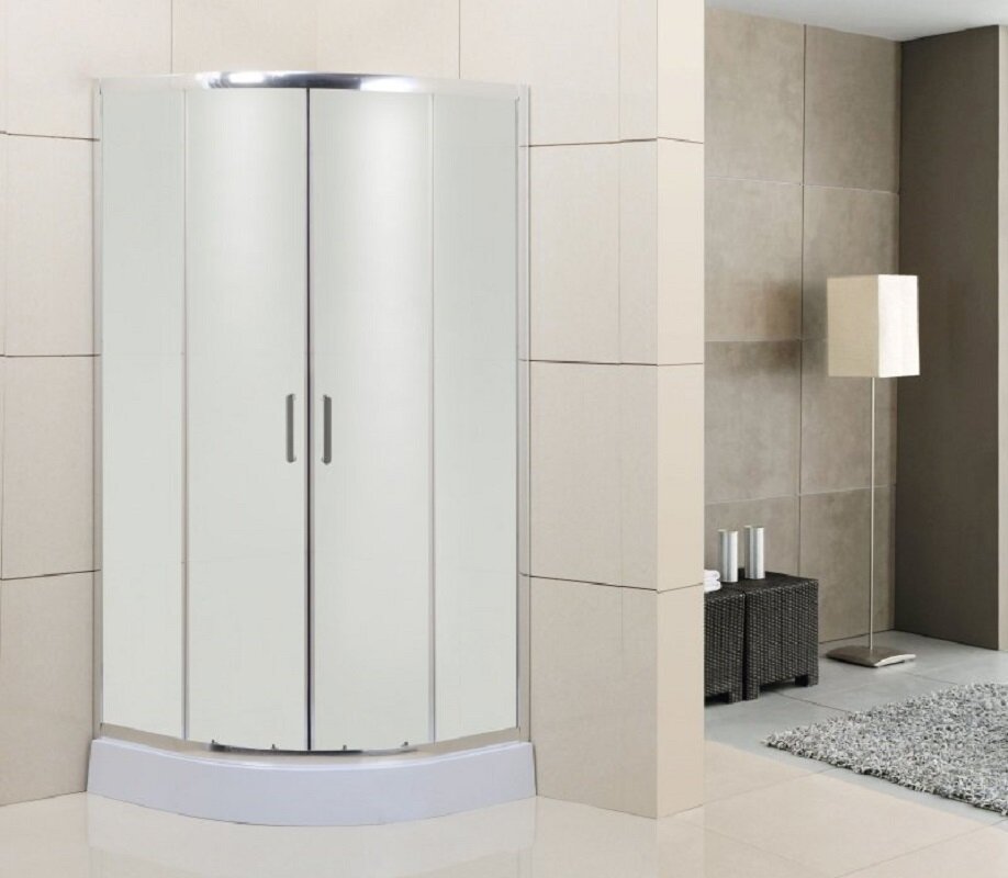 Изображение товара Душевой уголок BelBagno Uno-195 90х90 см раздвижные двери хром стекло рифленое
