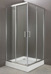 Изображение товара Душевой уголок BelBagno Uno-195, UNO-195-A-2-80-C-Cr, 80 х 80 х 195 см, профиль хром, стекло прозрачное