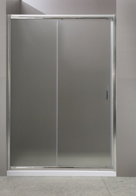 Изображение товара Душевая дверь в нишу BelBagno Uno-195, 140 х 195 см, профиль хром, стекло прозрачное/рифлёное