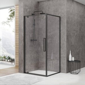 Изображение товара Душевой уголок Black&White Stellar Wind S877 Black, 90 x 90 см, стекло прозрачное, профиль черный матовый, 8779090