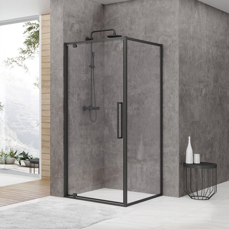 Изображение товара Душевой уголок Black&White Stellar Wind S877 Black 100x100 см стекло прозрачное