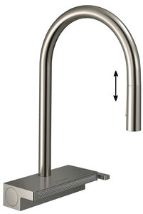 Изображение товара Смеситель для кухонной мойки Hansgrohe Aquno Select, 73831800, с вытяжным изливом, под сталь