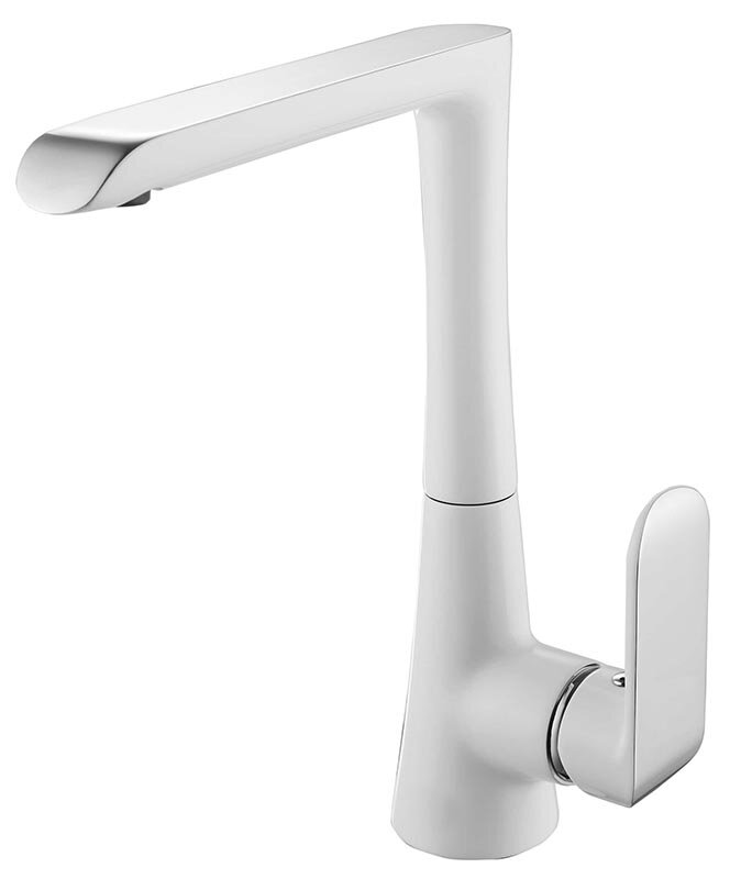 Изображение товара Смеситель Bien Due BE11006403 для кухонной мойки, белый/хром матовый, однорычажный