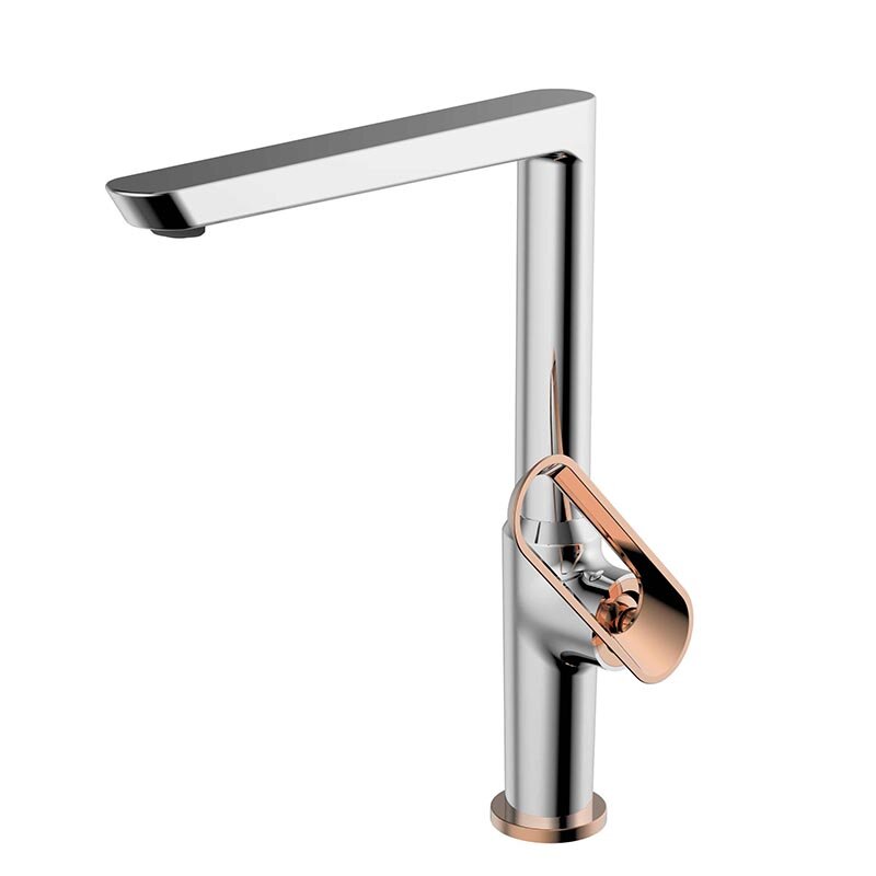 Изображение товара Смеситель для кухонной мойки Bien Hermes BE11009408 хром/розовое золото с поворотным изливом