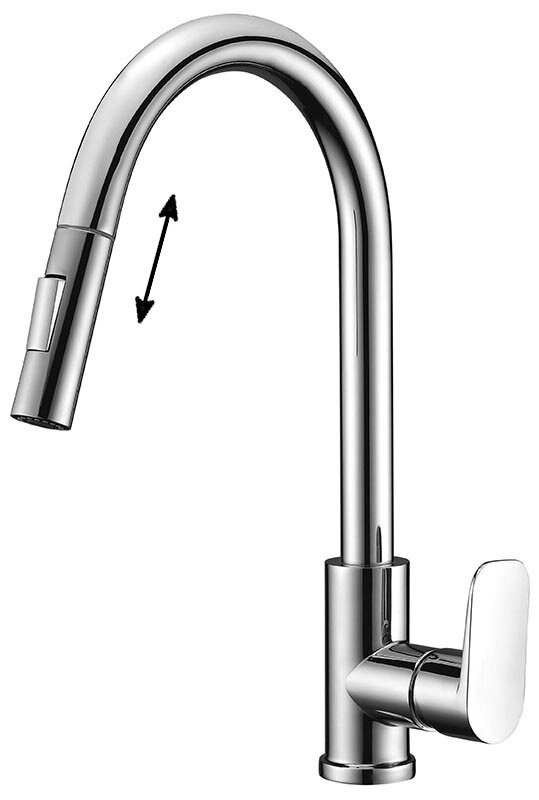Изображение товара Смеситель для кухонной мойки Bien BE25034105 хром однорычажный с вытягиваемым изливом