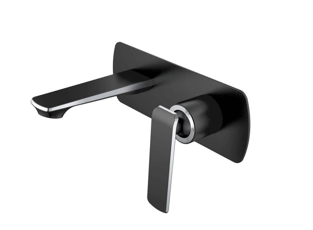 Изображение товара Смеситель для раковины Haiba HB80548-7 встроенный черный с пластиковым и металлическим элементами