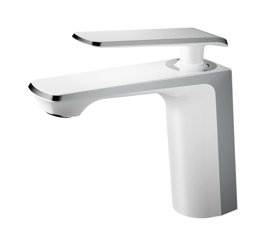 Изображение товара Смеситель для раковины Haiba HB10548-8 белый хром однорычажный стандартный монтаж