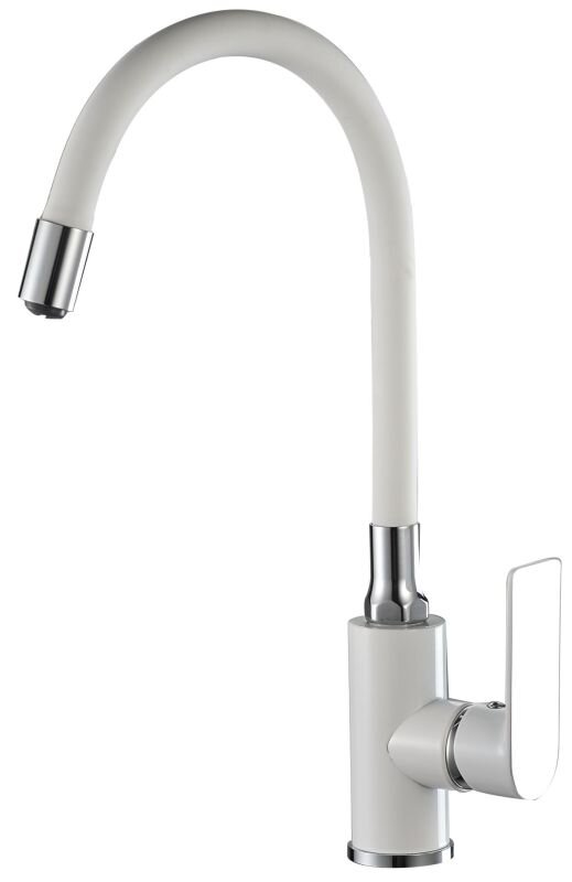 Изображение товара Смеситель для кухни Haiba HB73505-8 с гибким изливом, белый и хром