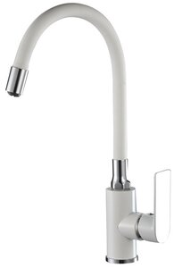 Изображение товара Смеситель для кухни Haiba HB73505-8 с гибким изливом, белый/хром