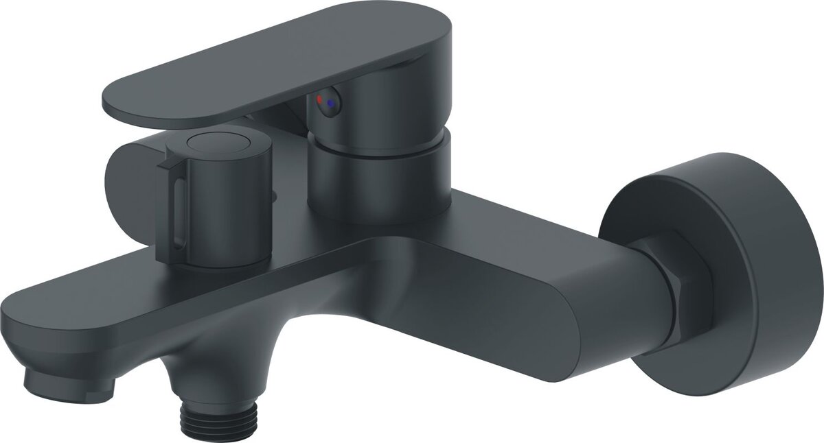 Изображение товара Смеситель для ванны и душа Haiba HB60590-7 черный однорычажный, высокий