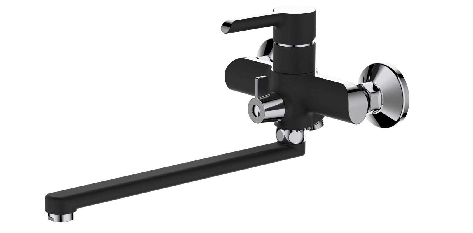 Изображение товара Смеситель для ванны и душа Haiba HB22805-7 с длинным изливом черный хром