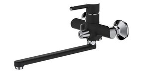 Изображение товара Смеситель для ванны и душа Haiba HB22805-7 с длинным изливом черный хром