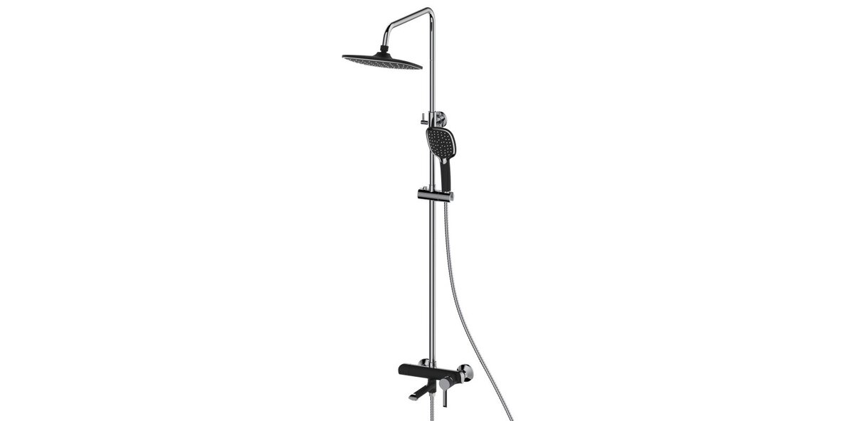 Изображение товара Душевая система Haiba HB24805-7 с изливом черный и хром 2 режима