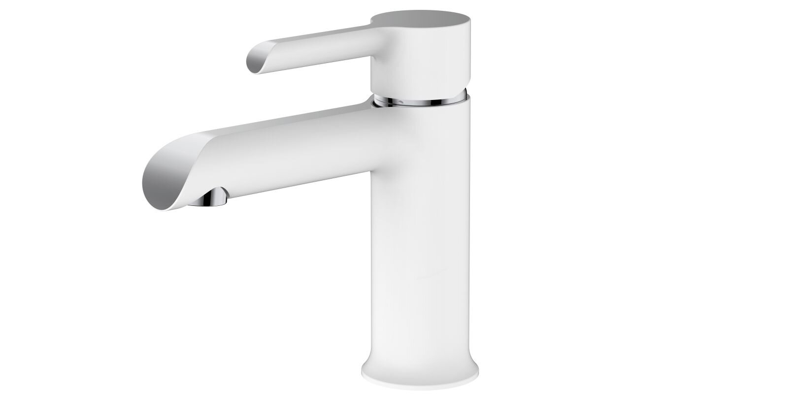 Изображение товара Смеситель для раковины Haiba HB10805-8 белый хром однорычажный наличие гибкой подводки