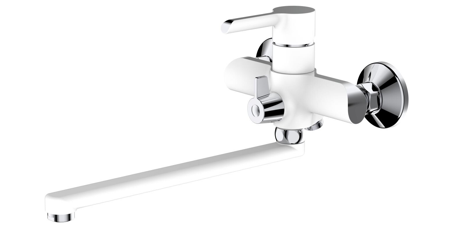 Изображение товара Смеситель для ванны и душа Haiba HB22805-8 с длинным изливом, белый/хром