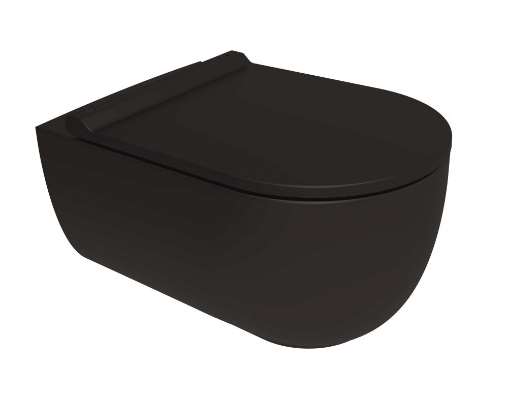 Изображение товара Подвесной безободковый унитаз Bien Vokha MDKA052N1VP0B7000, крышка микролифт, цвет - черный матовый