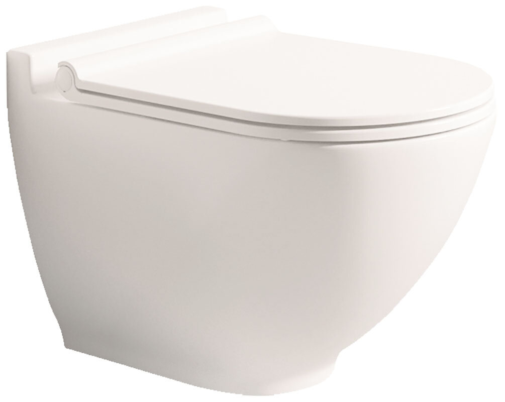 Изображение товара Подвесной безободковый унитаз с крышкой микролифт и скрытыми креплениями