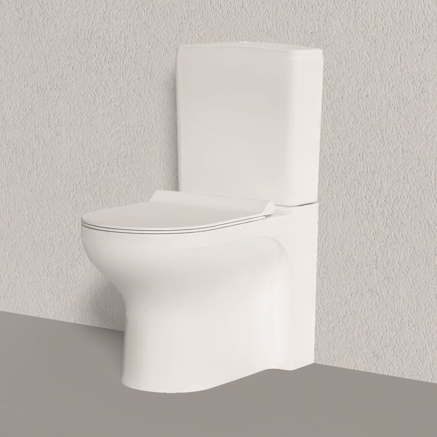 Изображение товара Напольный безободковый унитаз с функцией биде и крышкой микролифт Белый