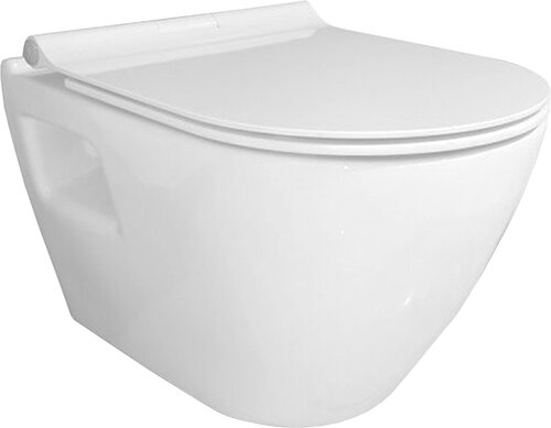 Изображение товара Подвесной унитаз Serel Smart SM12SL 35.5 x 48.5 x 33.5 см сиденье ультратонкое, Soft Close, белый