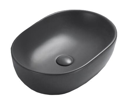 Изображение товара Раковина накладная овальная черный матовый 59x40.5 см Timo Kulo TK-405MB
