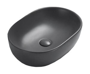 Изображение товара Раковина накладная овальная черный матовый 59x40.5 см Timo Kulo TK-405MB