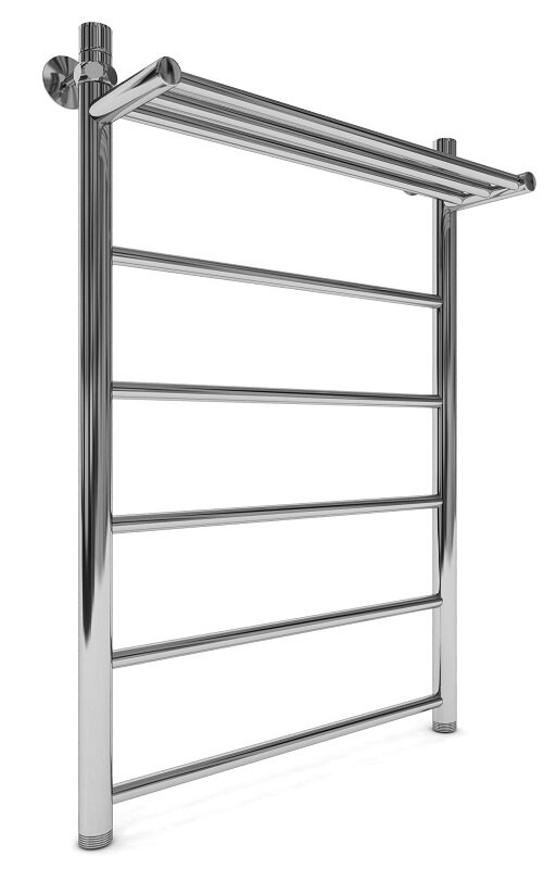Изображение товара Водяной полотенцесушитель Indigo Line с полкой, нержавеющая сталь, хром, 50x80 см