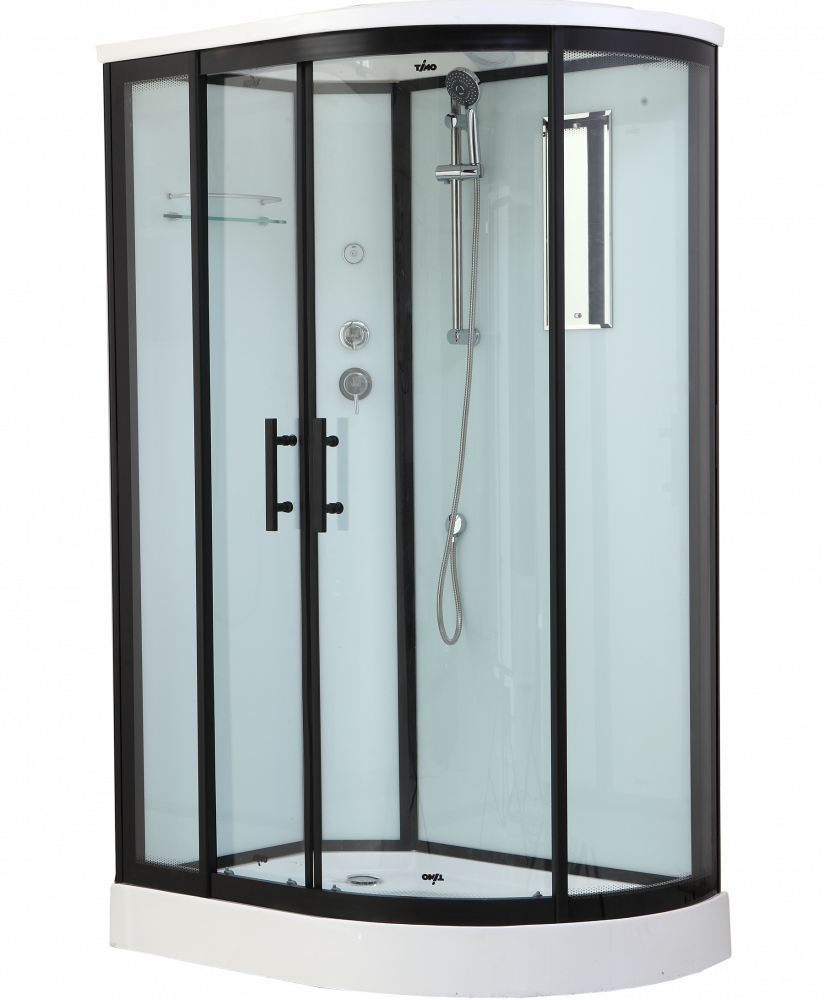 Изображение товара Душевая кабина Timo Standart T-6602 Black с крышей, 120x85 см, гидрозатвор