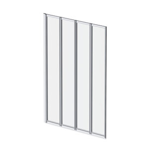Изображение товара Шторка на борт ванны Am.Pm Like W80BS-100-140CT, 100х140 см, поворотно-складная, профиль хром, стекло прозрачное