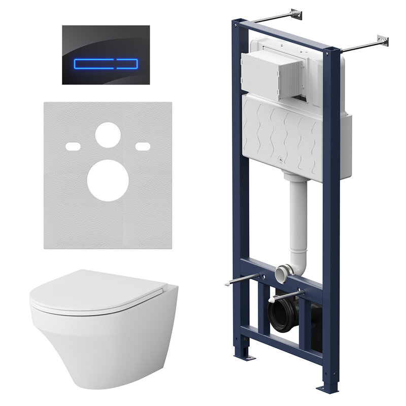 Изображение товара Инсталляция с унитазом Inspire FlashClean Am.Pm IS450A38.501700, черное стекло