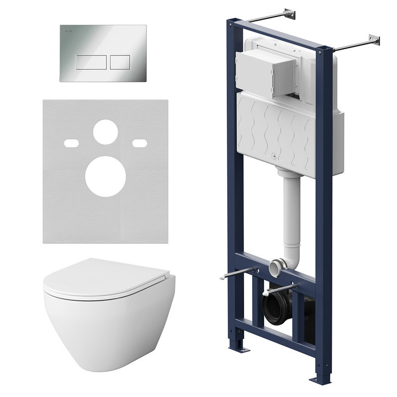 Изображение товара Инсталляция Am.Pm Spirit V2.0 с безободковым унитазом FlashClean и крышкой микролифт