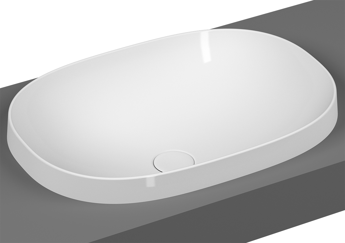 Изображение товара Раковина Vitra Frame 5652B403-0016 56 см накладная без перелива фарфор белая