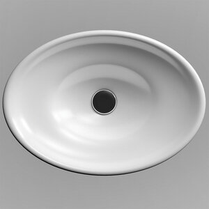 Изображение товара Раковина овальная белая для ванной комнаты и кухни 53x38 см