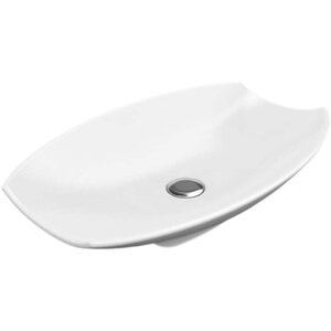 Изображение товара Раковина круглая из фарфора для ванной и кухни 63х43 см белая