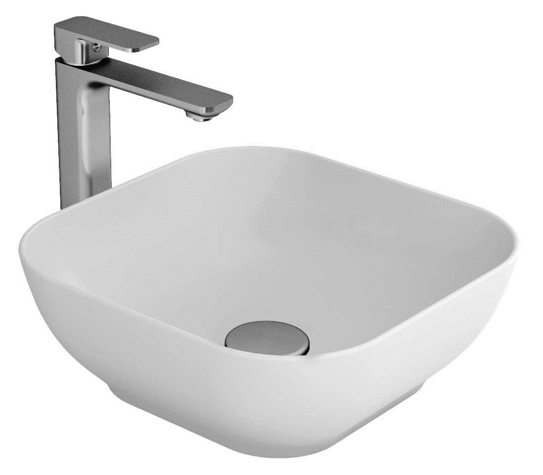 Изображение товара Раковина на столешницу квадратная из фарфора 38х38 см белая