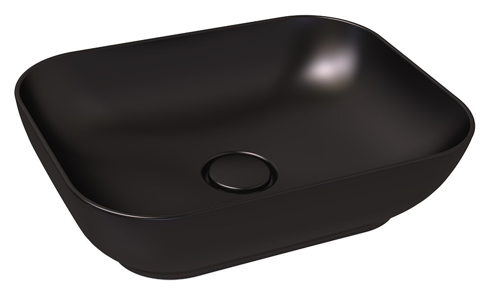 Изображение товара Раковина на столешницу прямоугольная черная из фарфора 49.5x38 см для ванной и кухни