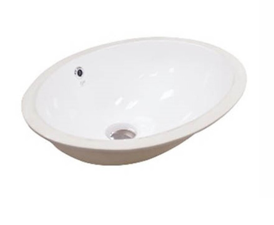 Изображение товара Раковина врезная под столешницу из фарфора с переливом 46.5x37 см белая Турция