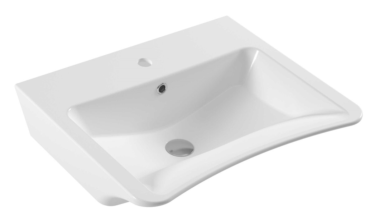 Изображение товара Раковина Serel 3044 62.5 x 51.5 x 20 см для людей с ограниченными возможностями, прямоугольная, белый