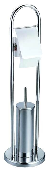 Изображение товара Стойка с бумагодержателем и ершиком MySpace HY1210-069A 22х80 см хром металл