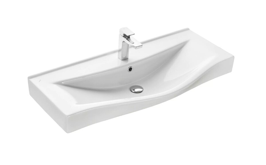 Изображение товара Раковина Santek Беверли 1WH302502, прямоугольная, белая, 100x48x18 см, фарфор