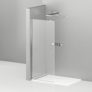 Изображение товара Душевая стенка Cezares LIBERTA-L-1-115-C-Cr 115 см, со свободным входом, телескопический кронштейн 75-105 см, стекло прозрачное, профиль хром
