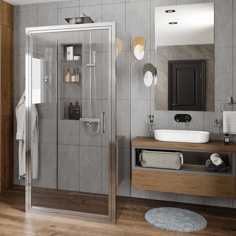 Изображение товара Душевой уголок WasserKRAFT Salm 27I42 100x100 см с прозрачным стеклом и хромовым профилем