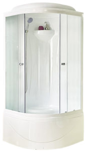 Изображение товара Душевая кабина Royal Bath BK RB90BK1-M, 90 x 90 см, стекло матовое, задние стенки белые, профиль белый
