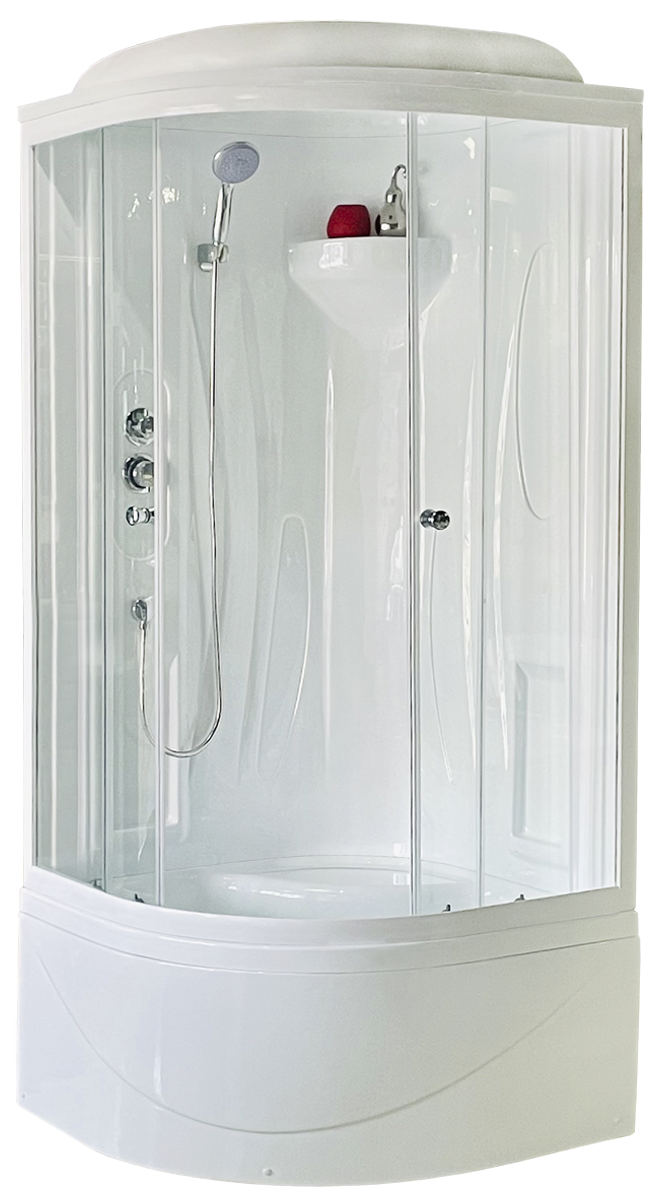 Изображение товара Душевая кабина Royal Bath RB90BK1-T 90x90 со стеклянными дверями, тропический душ