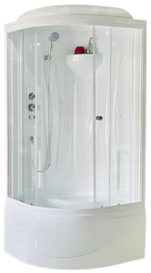 Изображение товара Душевая кабина Royal Bath RB90BK1-T 90 x 90 см, двери прозрачные, задние стенки белые, профиль белый