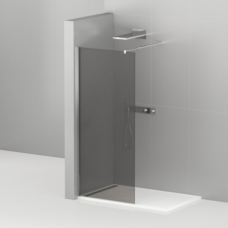 Изображение товара Душевая стенка Cezares Liberta-L-1-80-GR-Cr с свободным входом 80 см Италия