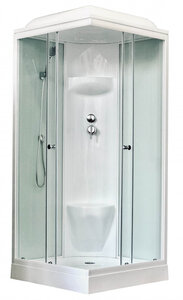 Изображение товара Душевая кабина Royal Bath RB80HP6-WT, 80 x 80 см, дверь прозрачная, задние стенки белые, профиль белый
