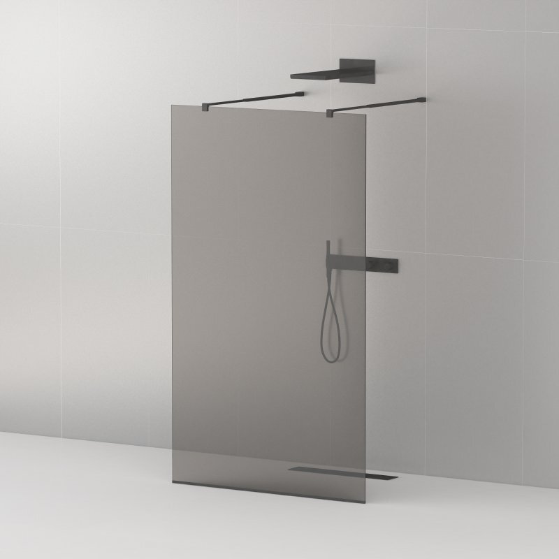 Изображение товара Душевая стенка Cezares Liberta 120 см черная стеклянная