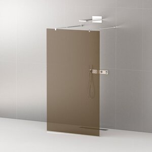 Изображение товара Душевая стенка Cezares Liberta-L-2-80-BR-Cr, 80 см, со свободным входом, стекло бронза, профиль хром